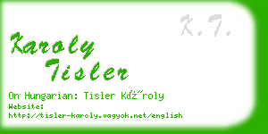 karoly tisler business card